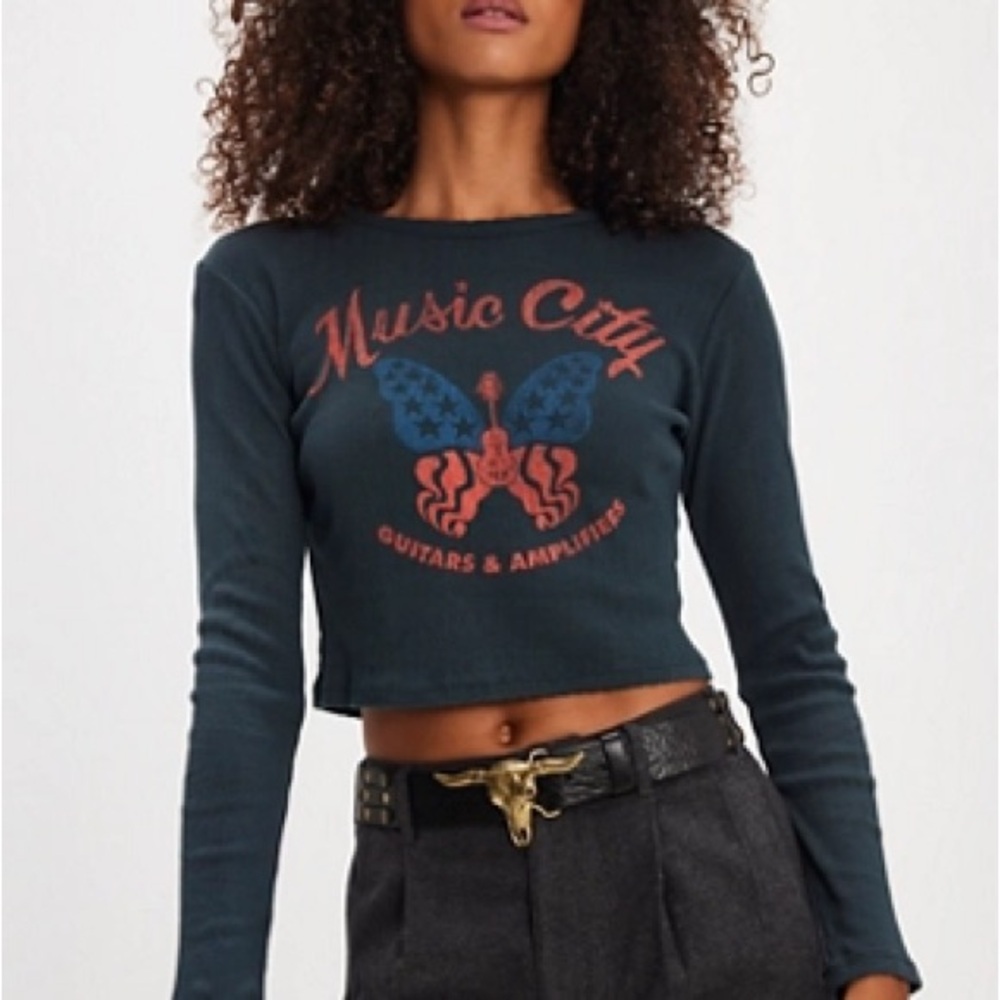Free People Daydreamer Music City Long-Sleeve Tee XS